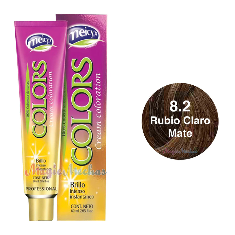 Meicys Tinte Colors Permanente 8.2 Rubio Claro Mate 60mL Meicys
