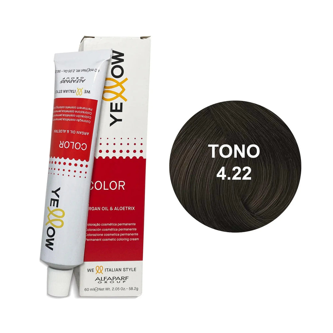 Yellow Tono 4.22 Castaño Medio Irisado Intenso 60mL - Magic Mechas