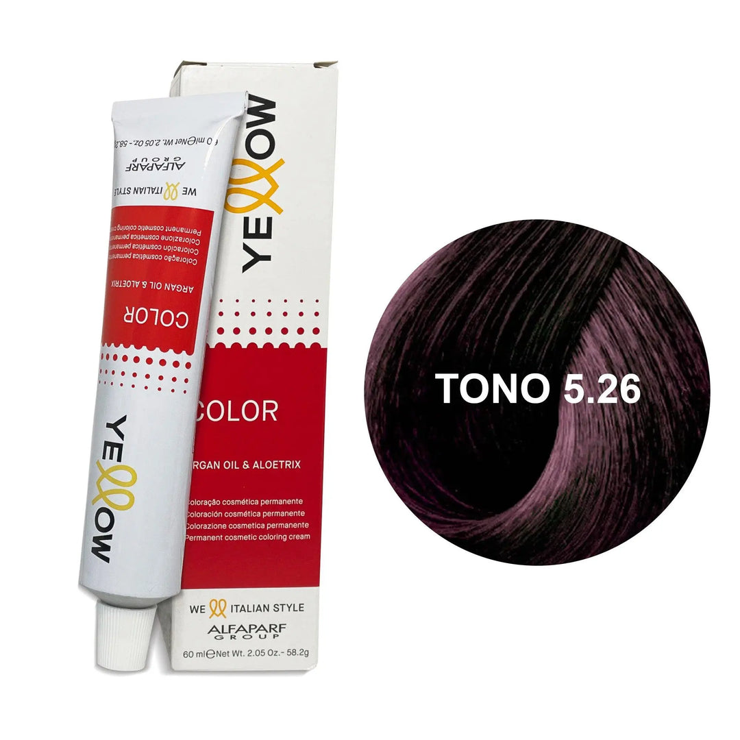 Yellow Tono 5.26 Castaño Claro Irisado Rojo 60mL - Magic Mechas