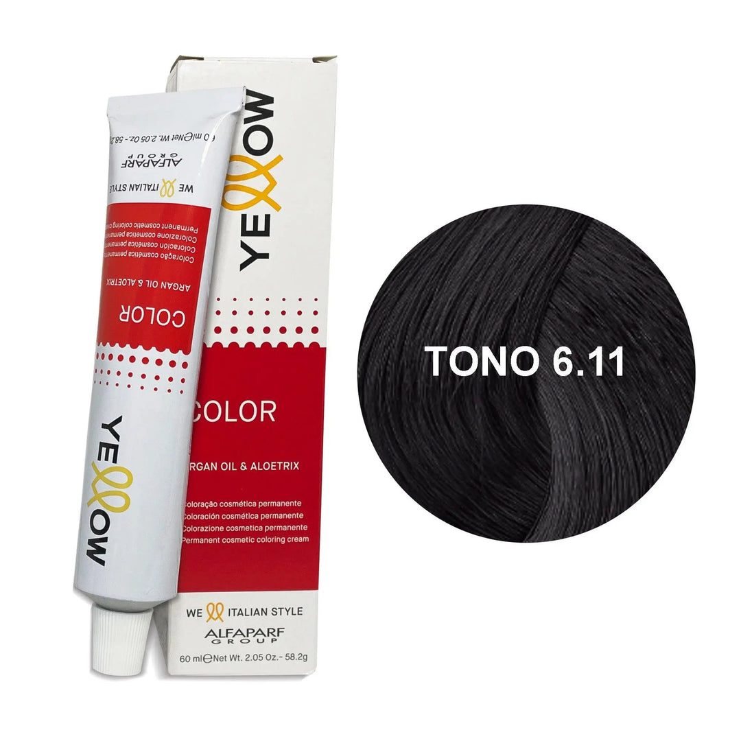 Yellow Tono 6.11 Rubio Oscuro Ceniza Intenso 60mL - Magic Mechas