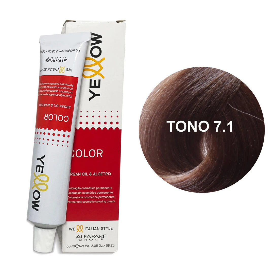 Yellow Tono 7.1 Rubio Medio Ceniza 60mL - Magic Mechas