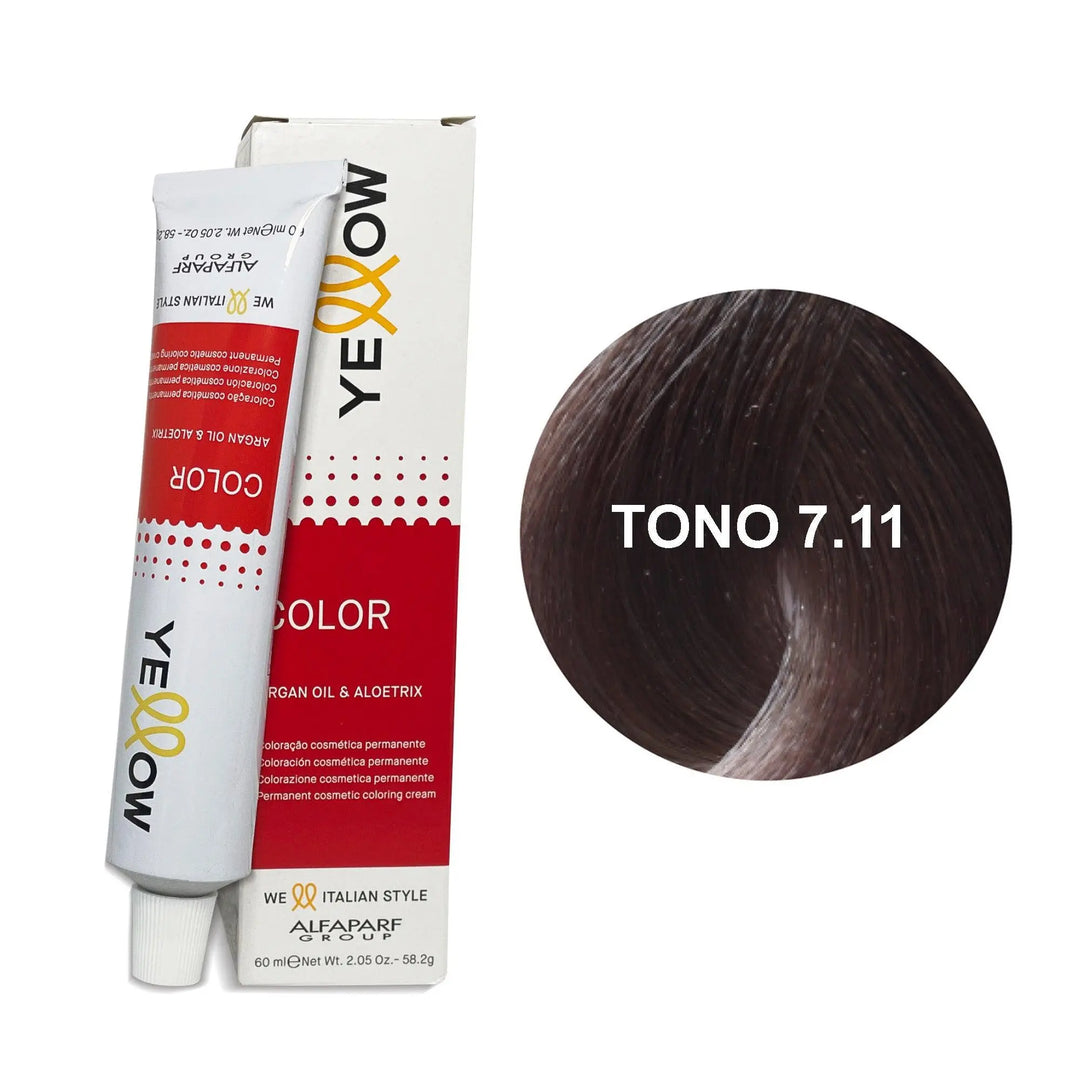 Yellow Tono 7.11 Rubio Medio Ceniza Intenso 60mL - Magic Mechas