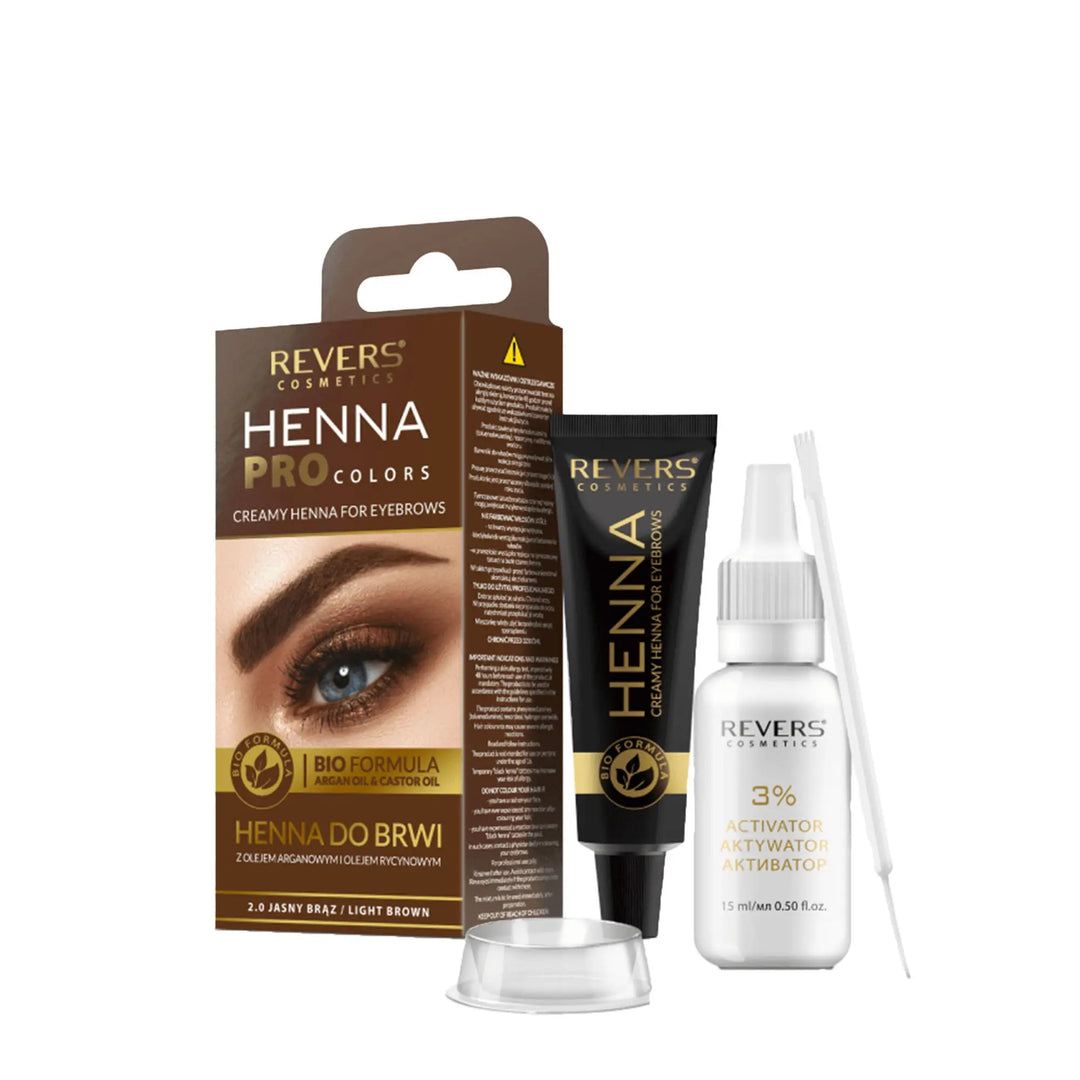 Henna Revers Cosmetics Pro Color Cejas color Castaño Claro Henna