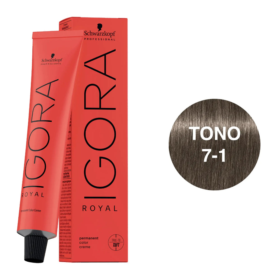 Igora Royal Tono 7-1 Rubio Medio Ceniza 60mL - Magic Mechas