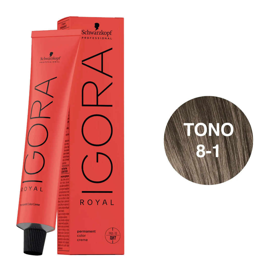 Igora Royal Tono 8-1 Rubio Claro Ceniza 60mL - Magic Mechas