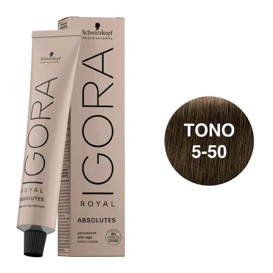 Igora Royal Absolutes Tono 5-50 Castaño Claro Dorado Natural 60mL - Magic Mechas