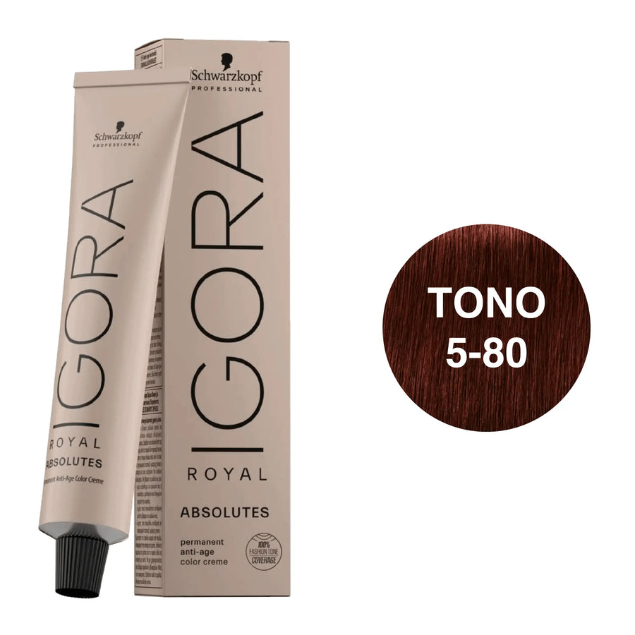 Igora Royal Absolutes Tono 5-80 Castaño Claro Rojo Natural 60mL - Magic Mechas