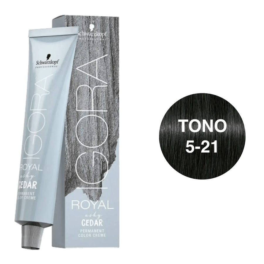 Igora Royal Ashy Cedar Tono 5-21 Castaño Claro Humo Ceniza 60mL - Magic Mechas