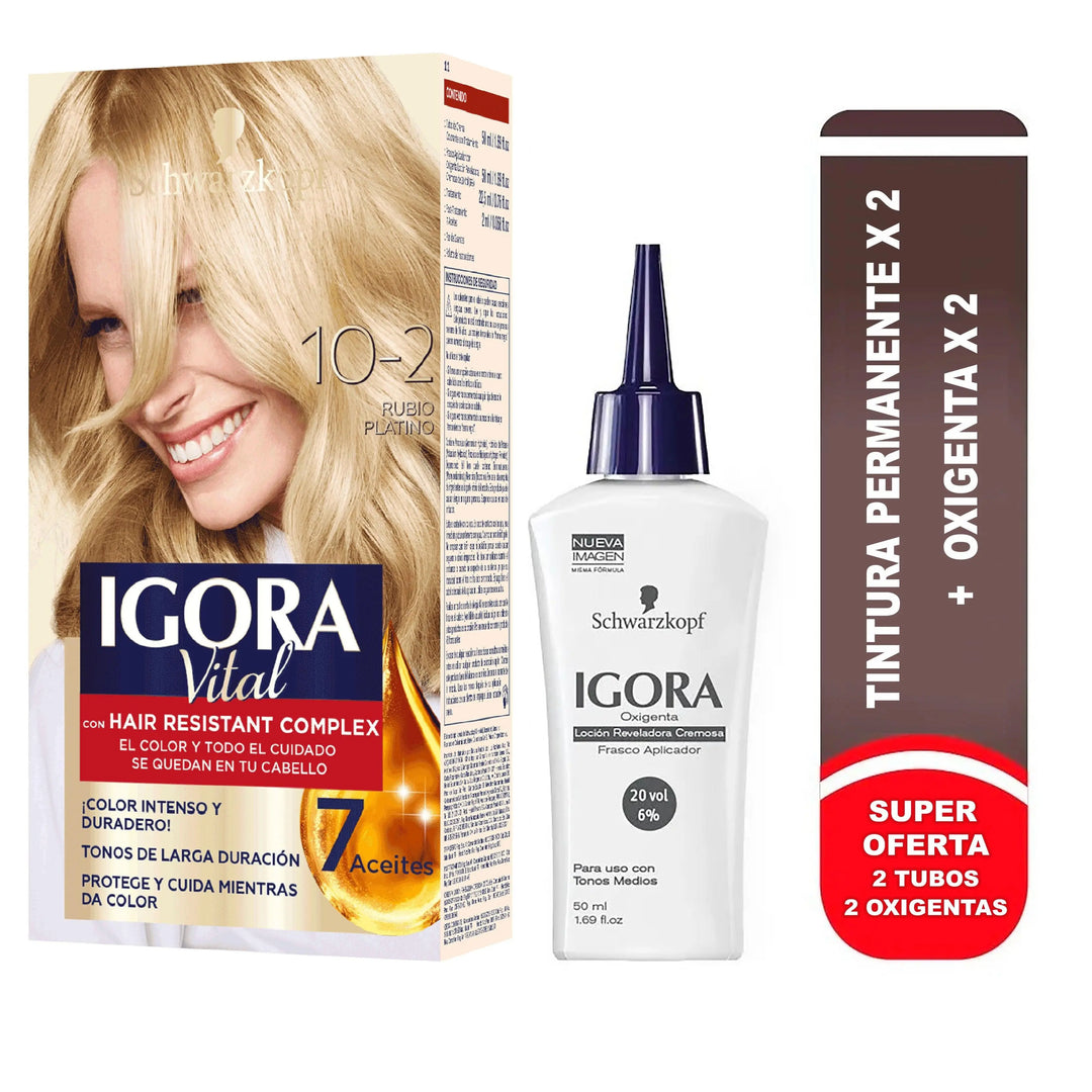 Igora Vital Tinte Doble Tubo 10-2 Rubio Platino - Magic Mechas