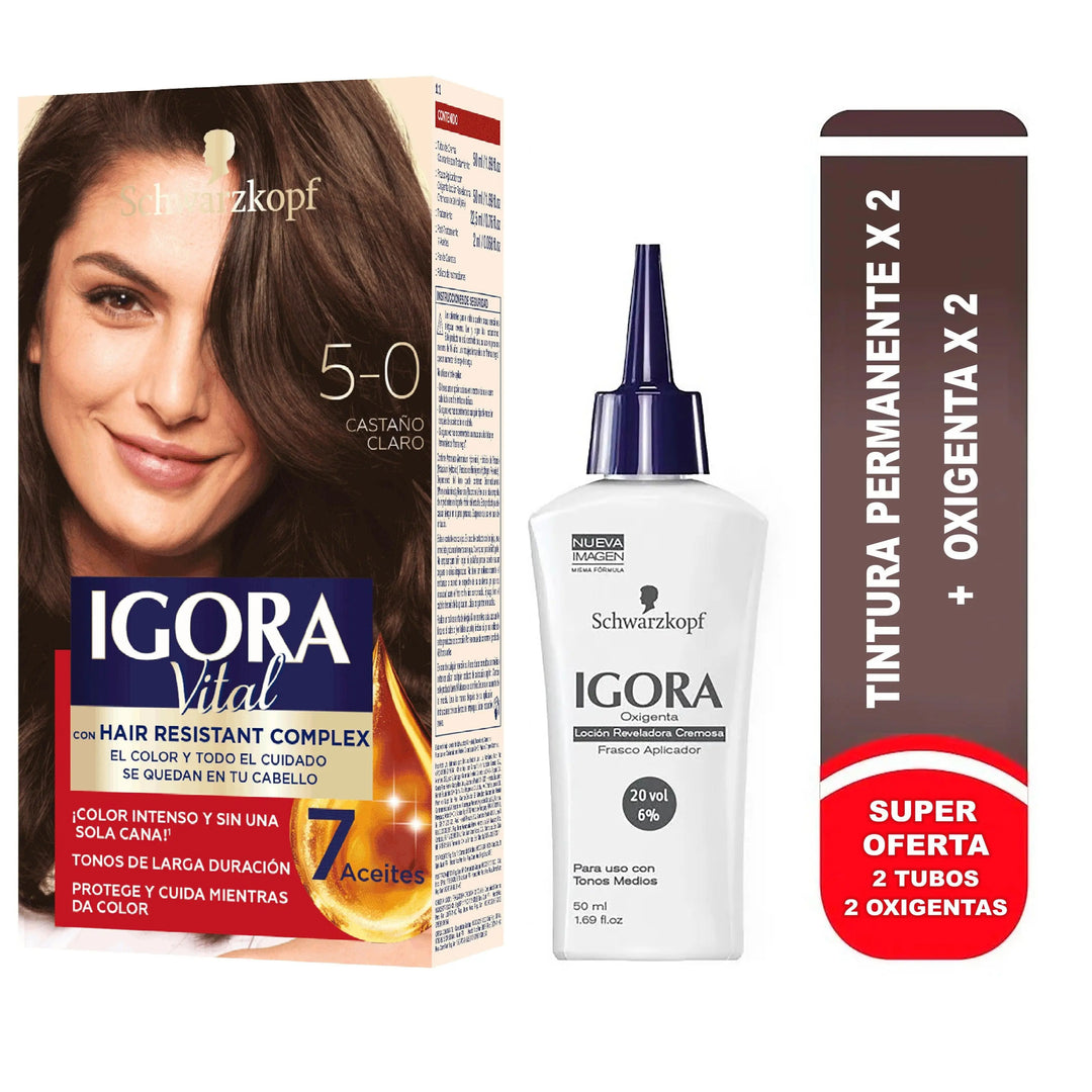 Igora Vital Tinte Doble Tubo 5-0 Castaño Claro - Magic Mechas