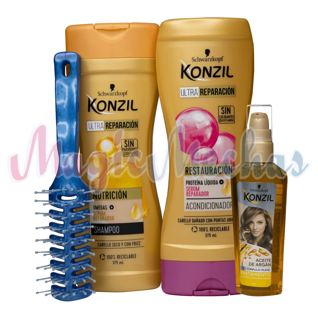 Kit Konzil Shampoo + Acondicionador + Aceite de Argan - Magic Mechas