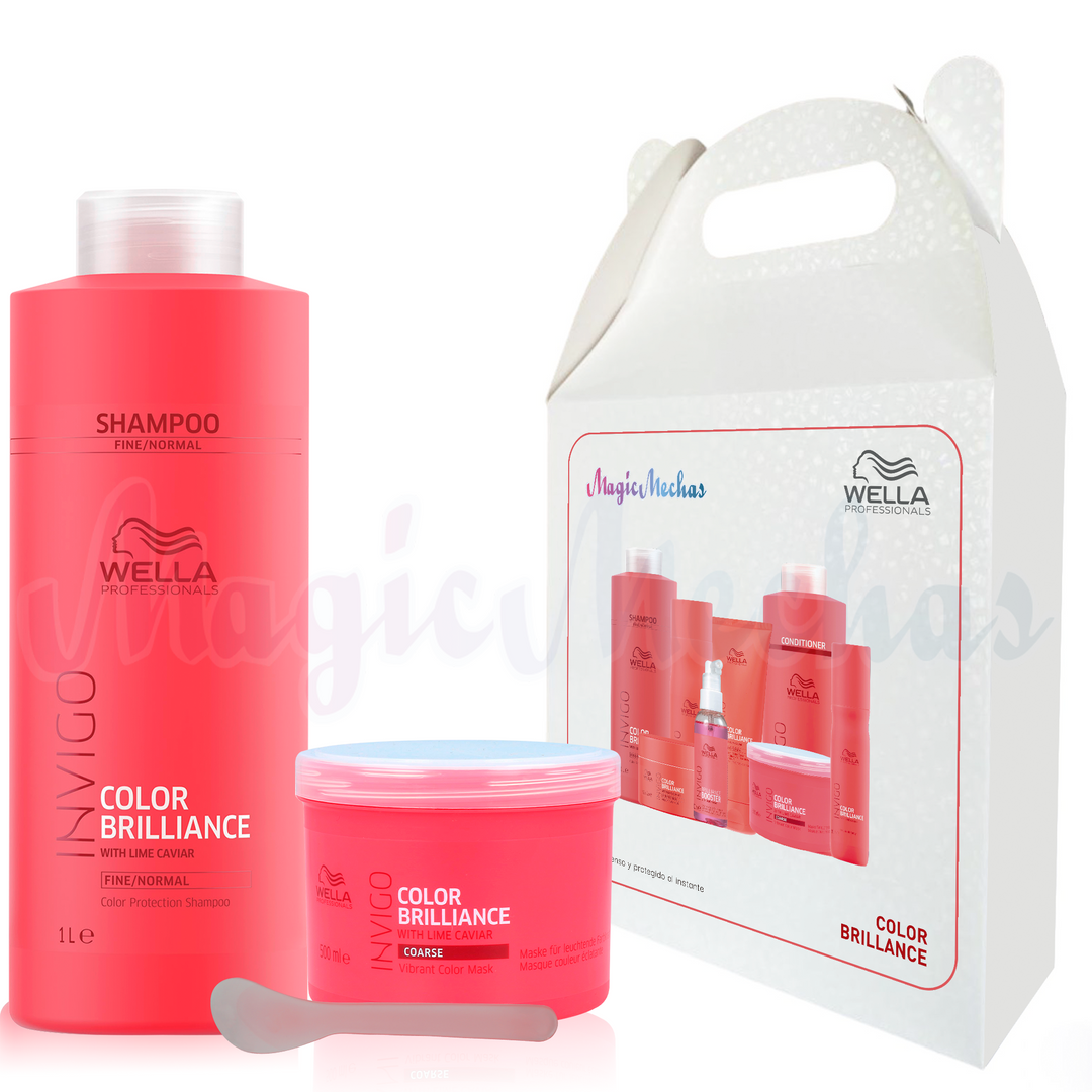 Kit6 Wella Color Brilliance Shampoo + Mascarilla Wella