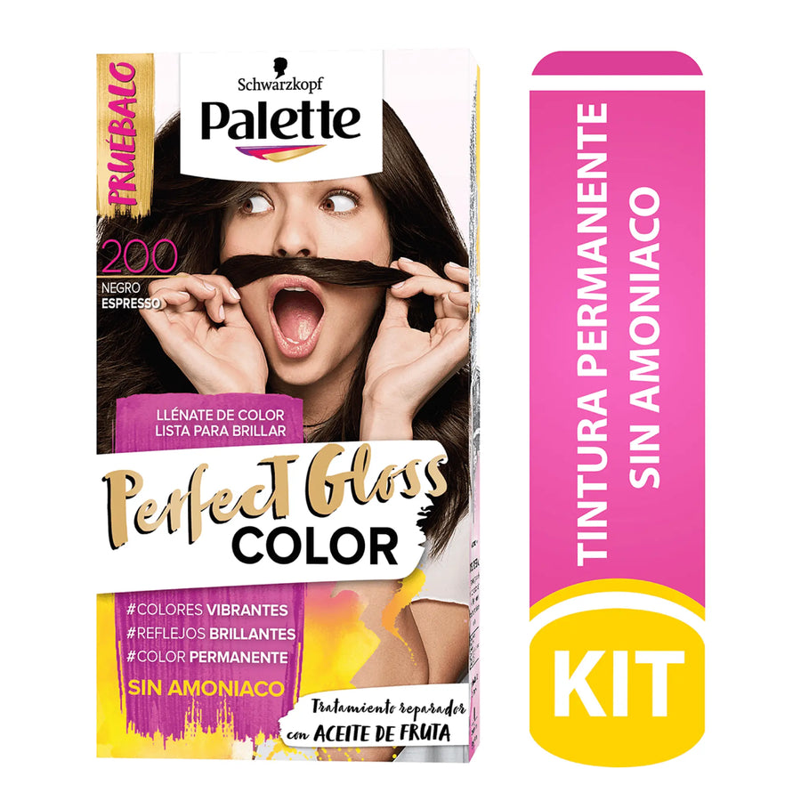 Palette Perfect Gloss Sin Amoniaco 200 Negro Espresso - Magic Mechas
