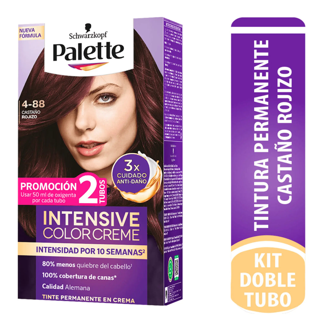 Palette Color Creme Doble Tubo 4-88 Castaño Rojizo - Magic Mechas