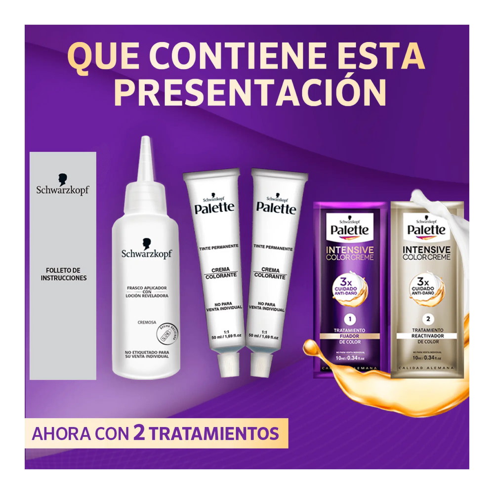 Palette Color Creme Doble Tubo 4-88 Castaño Rojizo - Magic Mechas