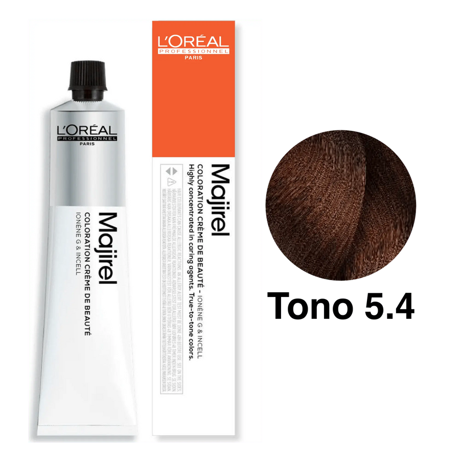 Tinte Majirel Tono 5.4 Castaño Claro Cobrizo 50mL - Magic Mechas