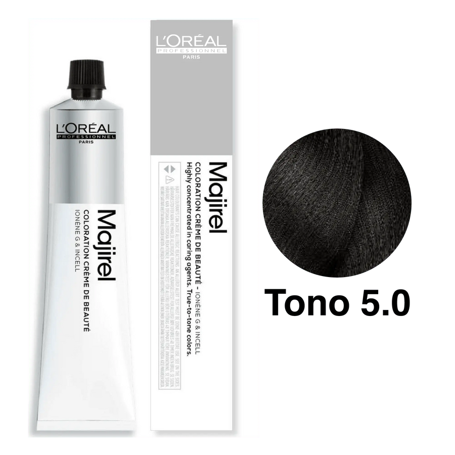 Tinte Majirel Tono 5.0 Castaño Claro Profundo 50mL - Magic Mechas
