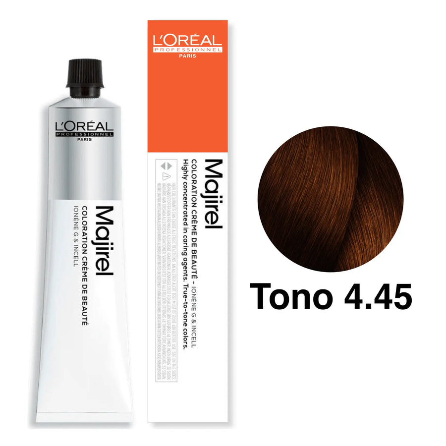 Tintes Majirel Tono 4.45 Castaño Cobrizo Caoba 50mL - Magic Mechas