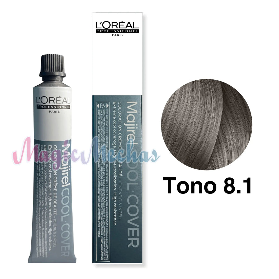 Tinte Majirel Tono 8.1 Cool Cover Rubio Claro Ceniza 50mL - Magic Mechas