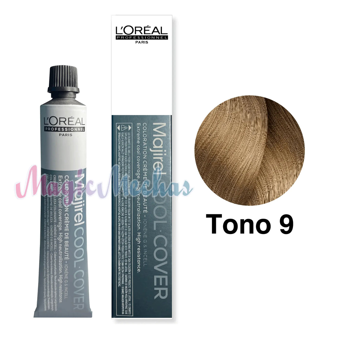 Tinte Majirel Tono 9 Cool Cover Rubio Muy Claro 50mL - Magic Mechas