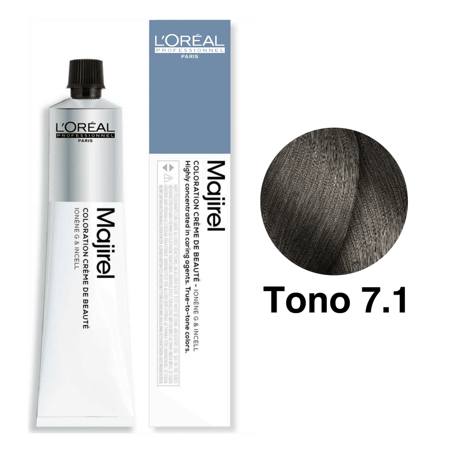 Tinte Majirel Tono 7.1 Rubio Ceniza 50mL - Magic Mechas