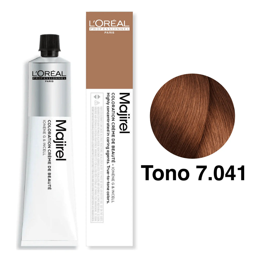 Tintes Majirel Tono 7.041 Rubio Ceniza Cobrizo Natural 50mL - Magic Mechas