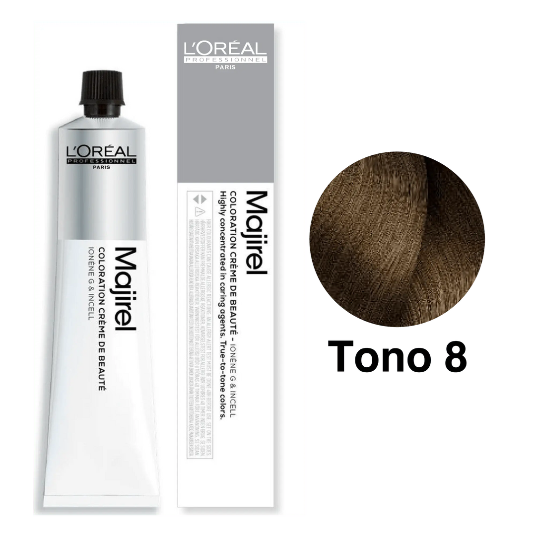 Tinte Majirel Tono 8 Rubio Claro 50mL - Magic Mechas