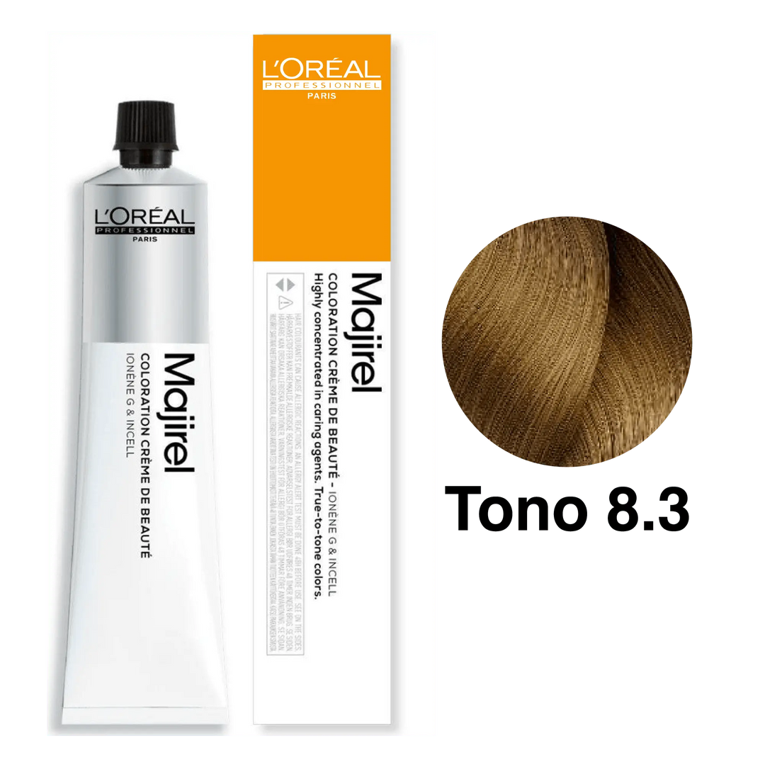 Tinte Majirel Tono 8.3 Rubio Claro Dorado 50mL - Magic Mechas