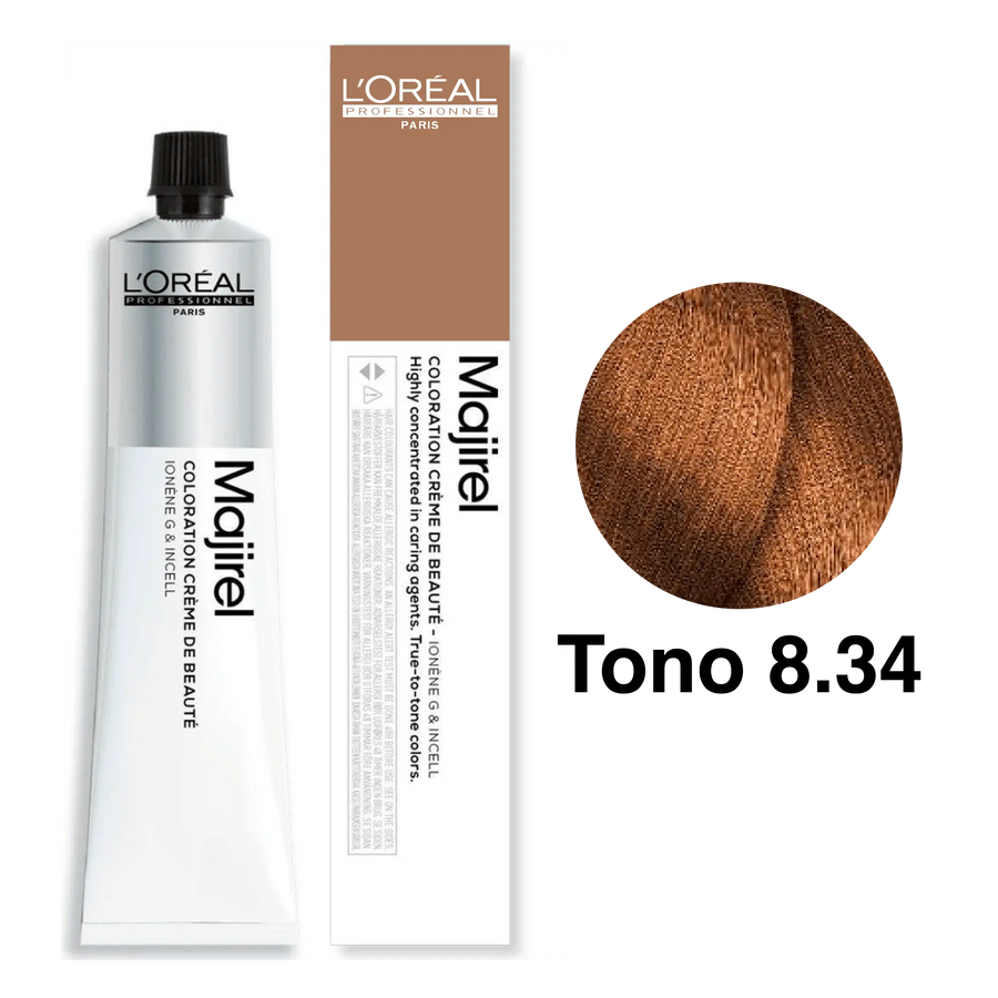 Tinte Majirel 8.34 Rubio Claro Dorado Cobrizo 50mL - Magic Mechas