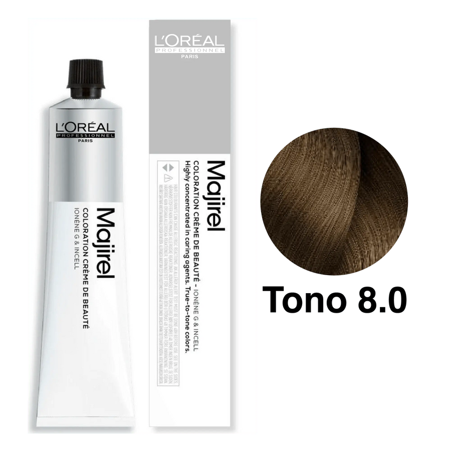 Tinte Majirel Tono 8.0 Rubio Claro Profundo 50mL - Magic Mechas