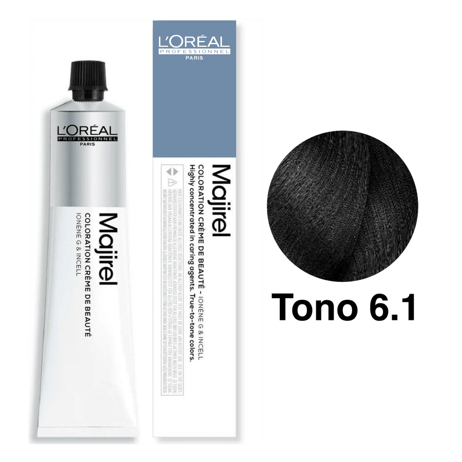 Tinte Majirel Tono 6.1 Rubio Oscuro Ceniza 50mL - Magic Mechas