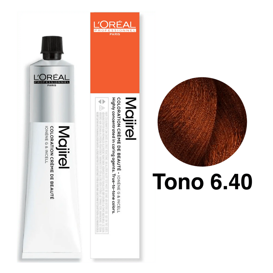 Tinte Majirel Tono 6.40 Rubio Oscuro Cobrizo Intenso 50mL - Magic Mechas