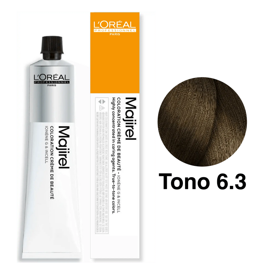Tinte Majirel Tono 6.3 Rubio Oscuro Dorado 50mL - Magic Mechas
