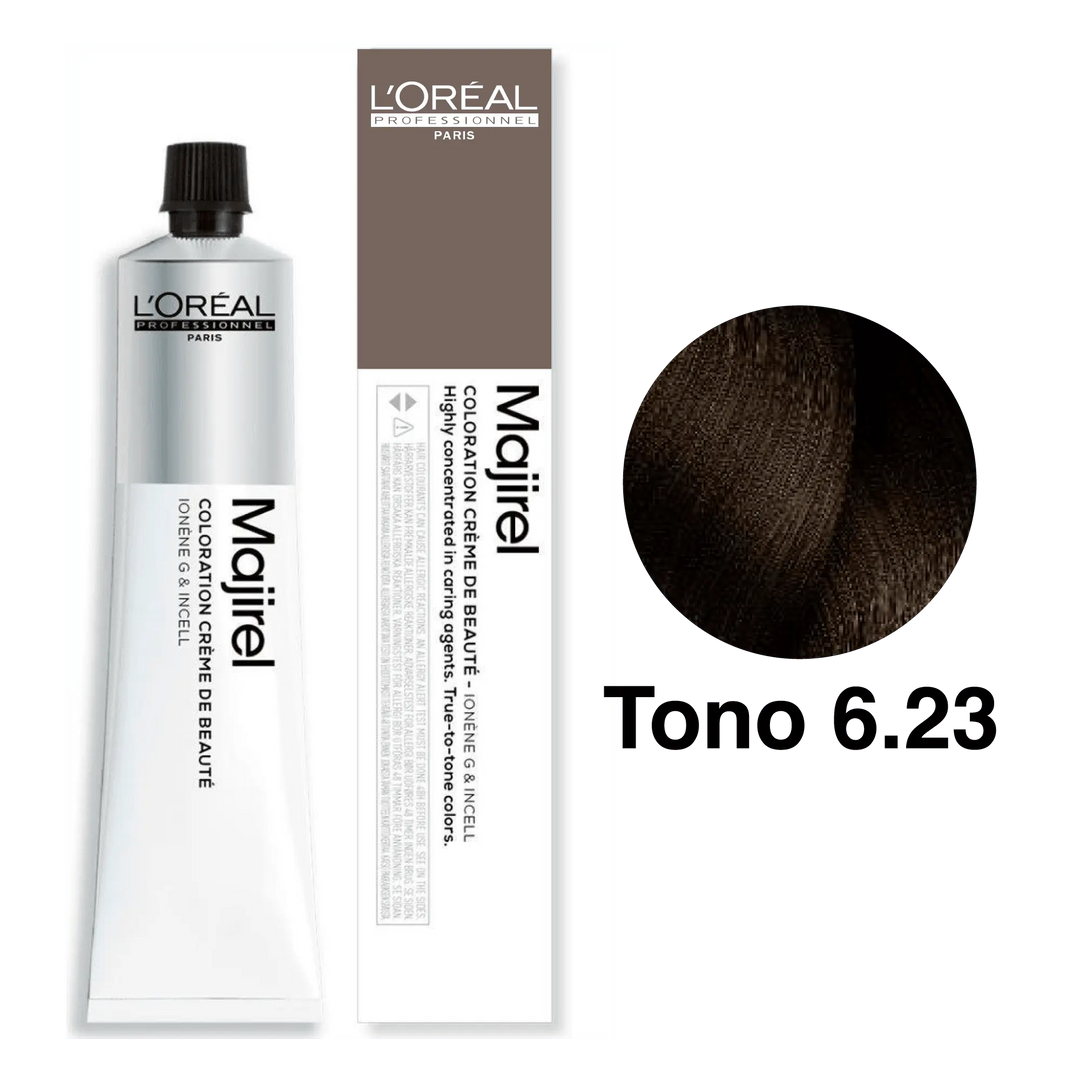 Tinte Majirel Tono 6.23 Rubio Oscuro Irisado Dorado 50mL - Magic Mechas