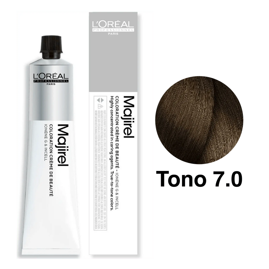 Tinte Majirel Tono 7.0 Rubio Profundo 50mL - Magic Mechas