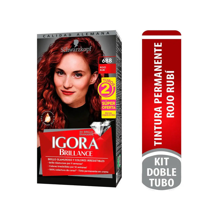 Tinte Igora Brillance 688 Rojo Rubi - Magic Mechas