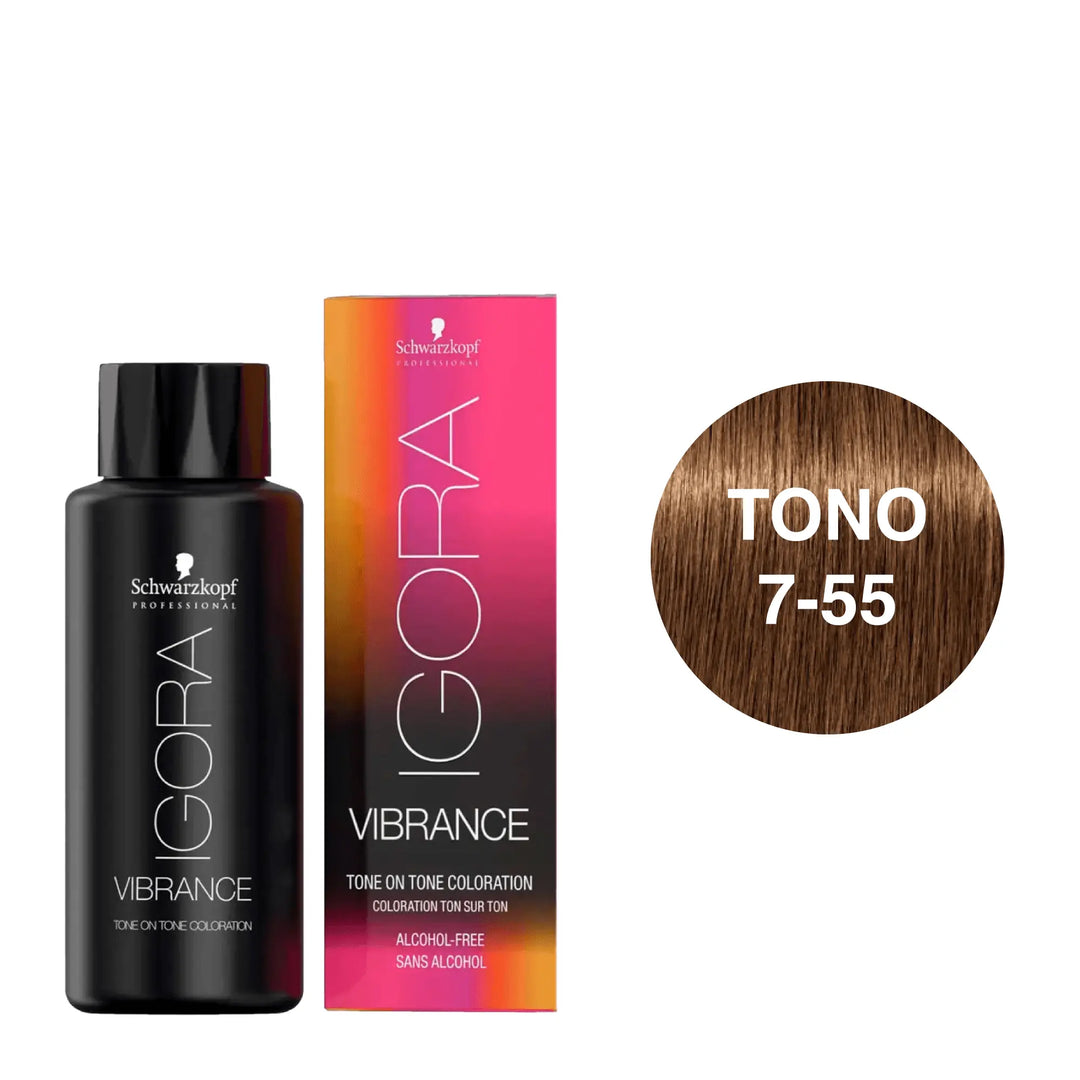 Igora Vibrance Tono 7-55 Rubio Medio Dorado Intenso 60mL - Magic Mechas