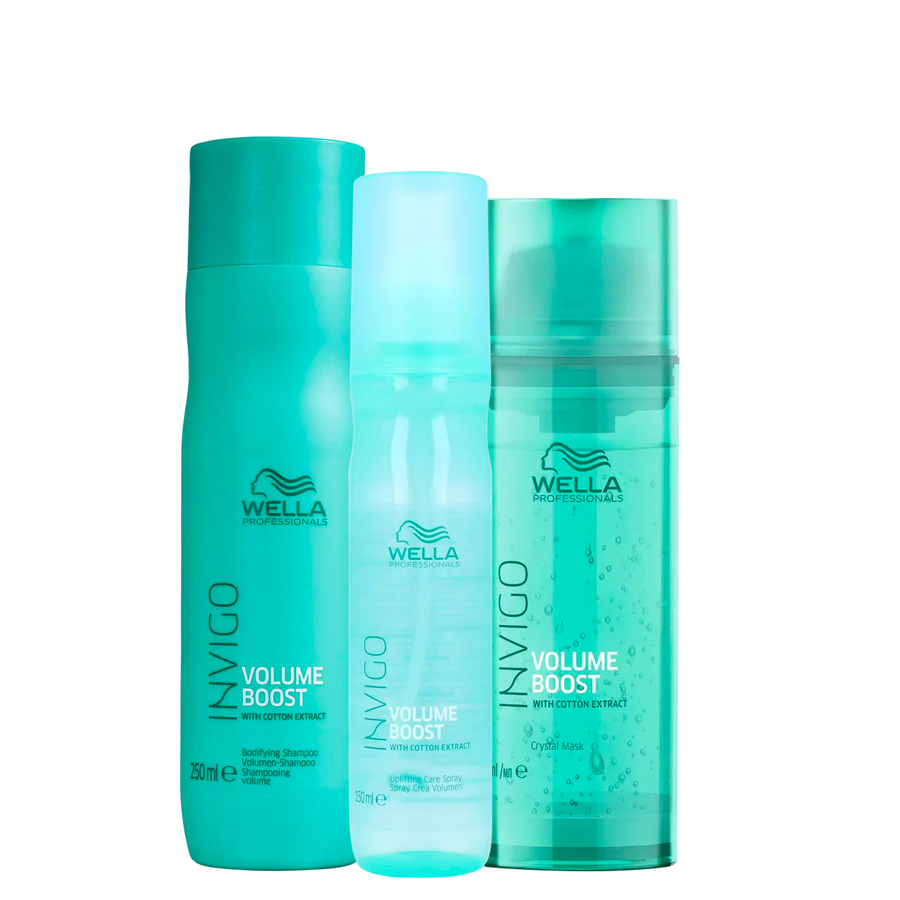 Wella Volume Boost Shampoo + Spray Voluminizador + Mascarilla Wella